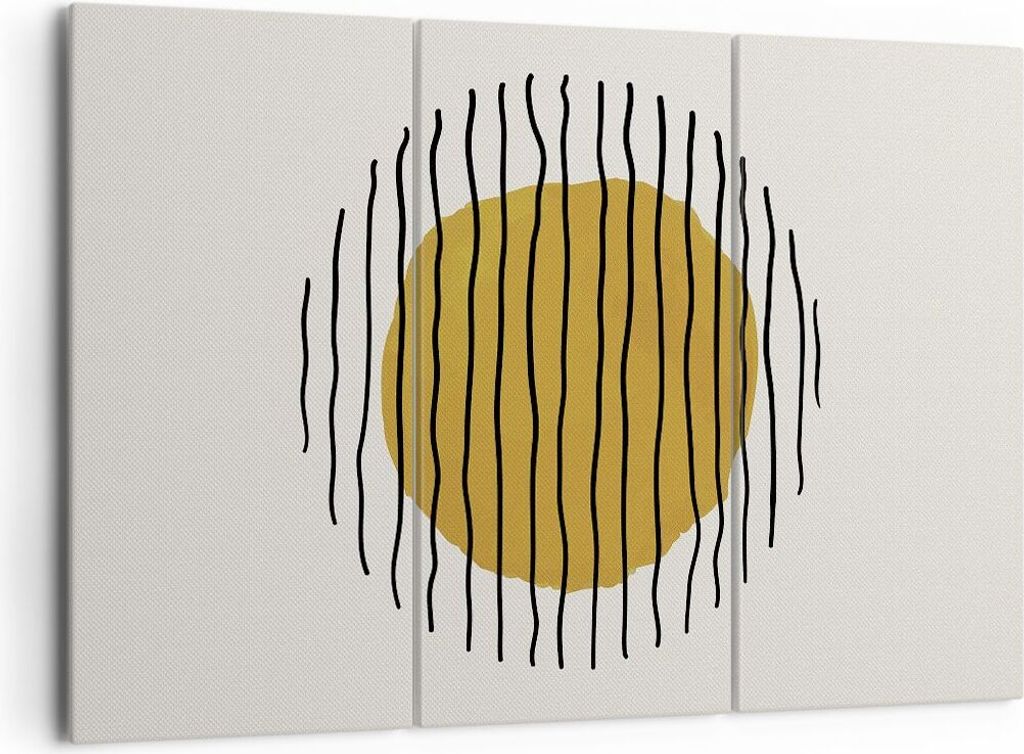 Bild auf Leinwand - Leinwandbild - 3 Teile - Modern Piece Linear - 165x110cm - Wand Bild - Wanddeko - Wandbilder - Leinwanddruck - Bilder - Wanddek...