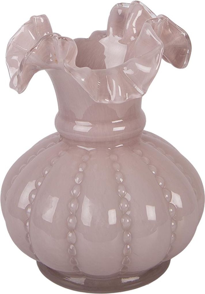 Clayre & Eef Vase Ø 15x20 cm Rosa Glas
