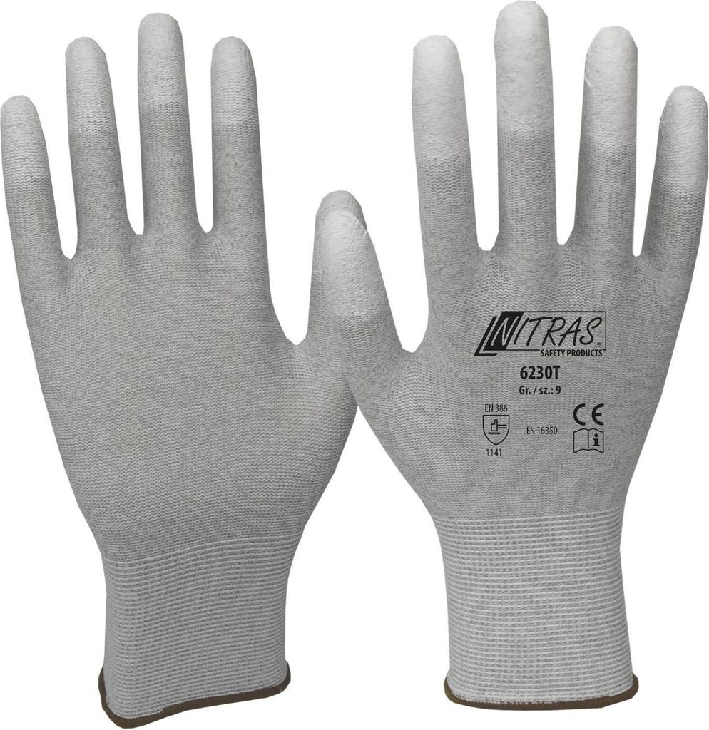 Handschuhe Größe 7 grau/weiß EN 388, EN 16350 PSA-Kategorie Produktbild 