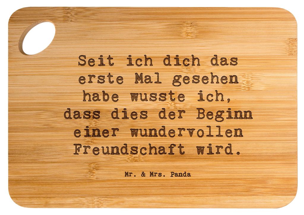 Mr. & Mrs. Panda Frühstücksbrettchen Spruch Neue Freunde finden - Transparent - Geschenk, seit ich dich das erste Mal gesehen habe, Bekanntschaft...