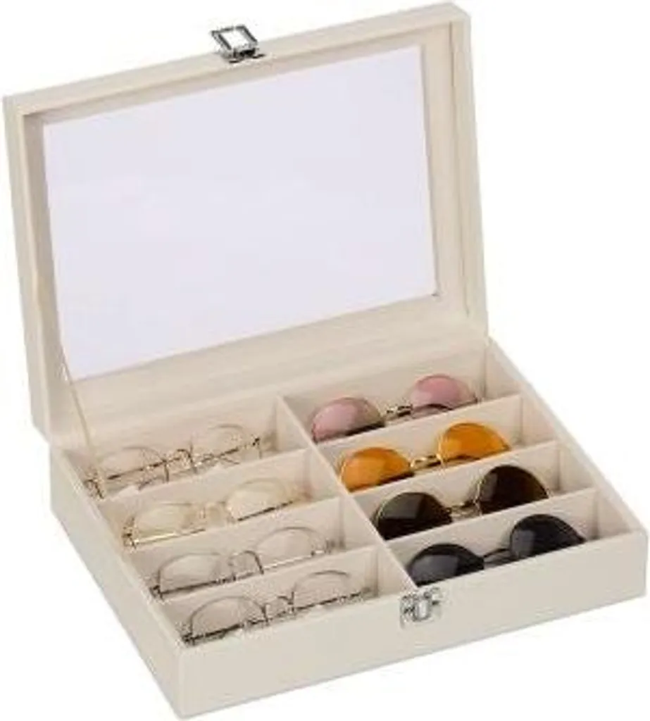Étui à lunettes 8 verres rigide - Coffret de protection intérieur velours