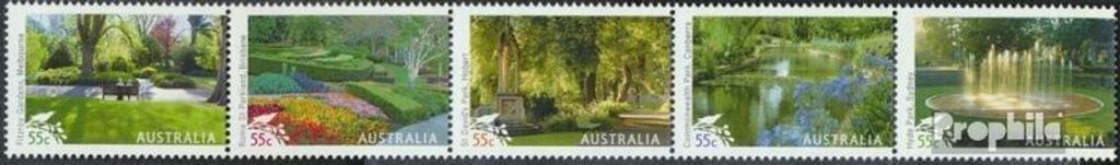 Briefmarken Australien 2009 Mi 3230-3234 Fünferstreifen (kompl.Ausg.) postfrisch Parks und Gärten