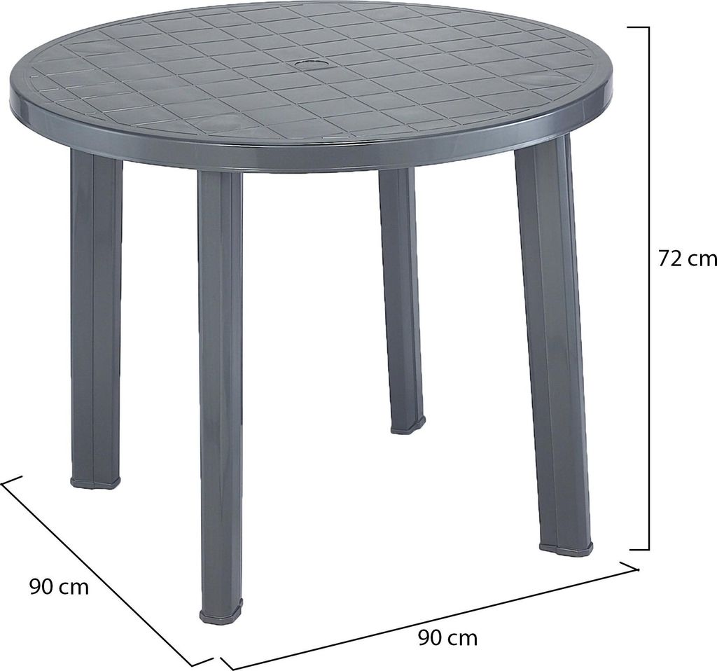 Gartentisch Tondo 90cm rund anthrazit Kunststoff
