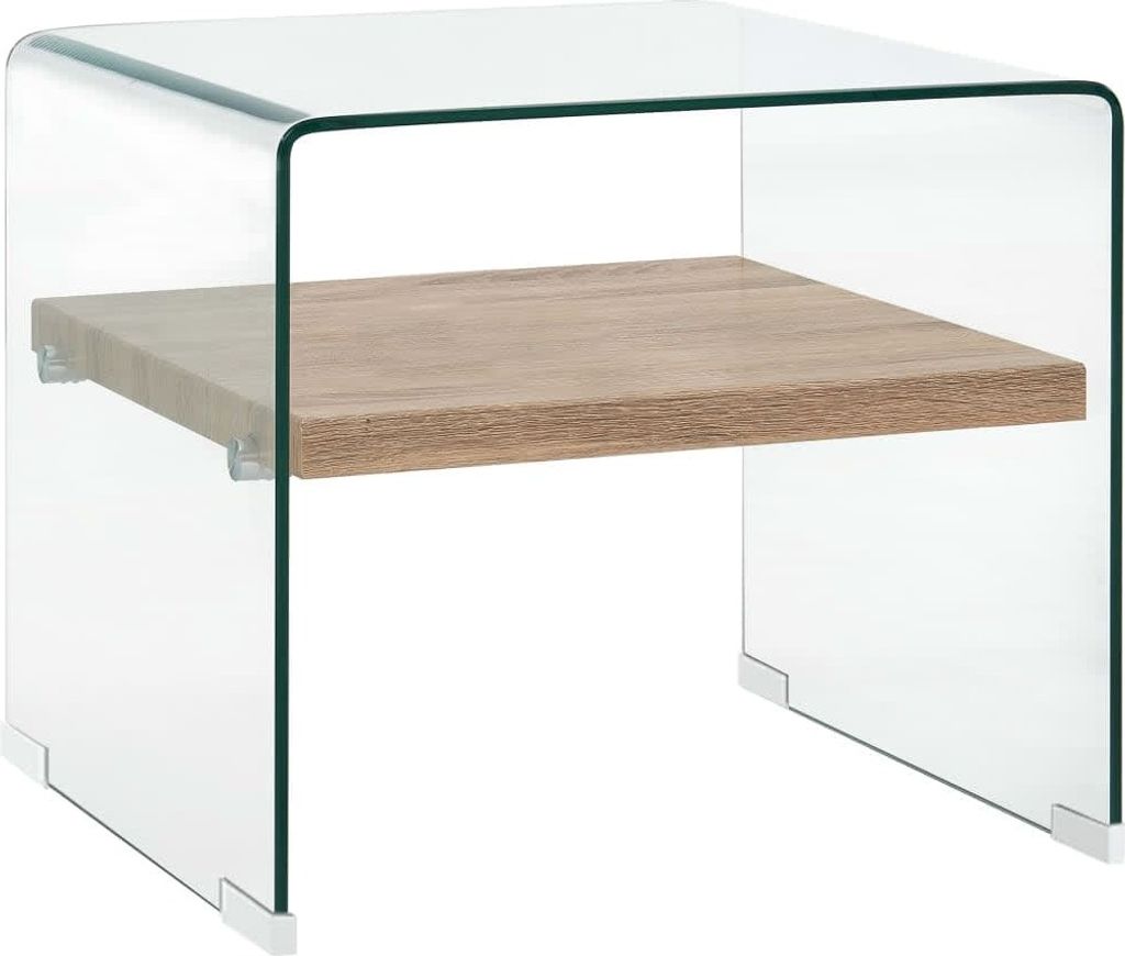 vidaXL Couchtisch Transparent 50×50×45 cm Hartglas - Couchtisch - Couchtische - Beistelltisch - Beistelltische