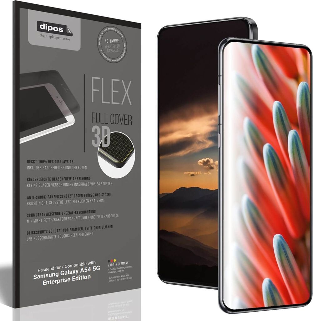 Full Cover Privacy Blickschutzfolie für Samsung Galaxy A54 5G Enterprise Edition Folie Anti-Shock