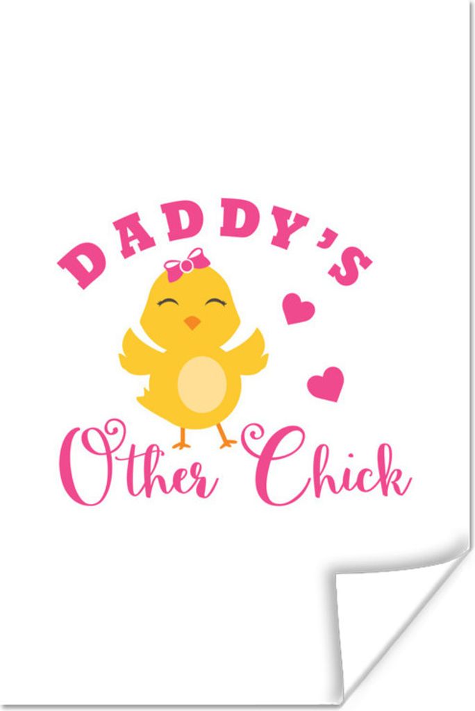 MuchoWow Poster Ostern - Zitate - Daddys anderes Küken - Herzen 80x120 cm - Papierdruck