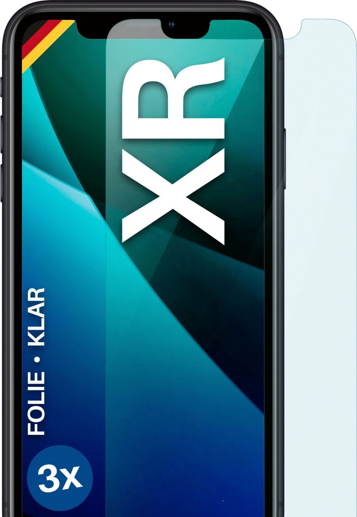 moex 3x Schutzfolie kompatibel mit iPhone XR - Displayschutzfolie dünn Folie, Klar