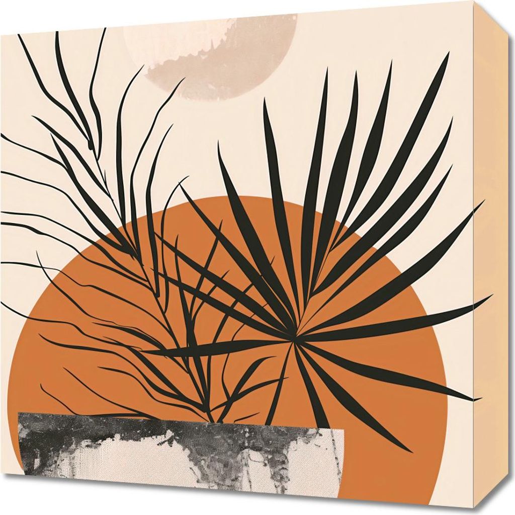 Bild 40x40cm Palmen Sonnenuntergang