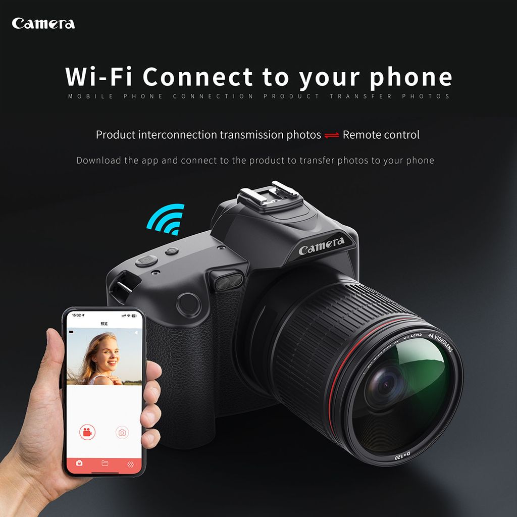 digitální kamera 4K 64MP HD s nočním viděním, 3palcový Obrázek produktu 10