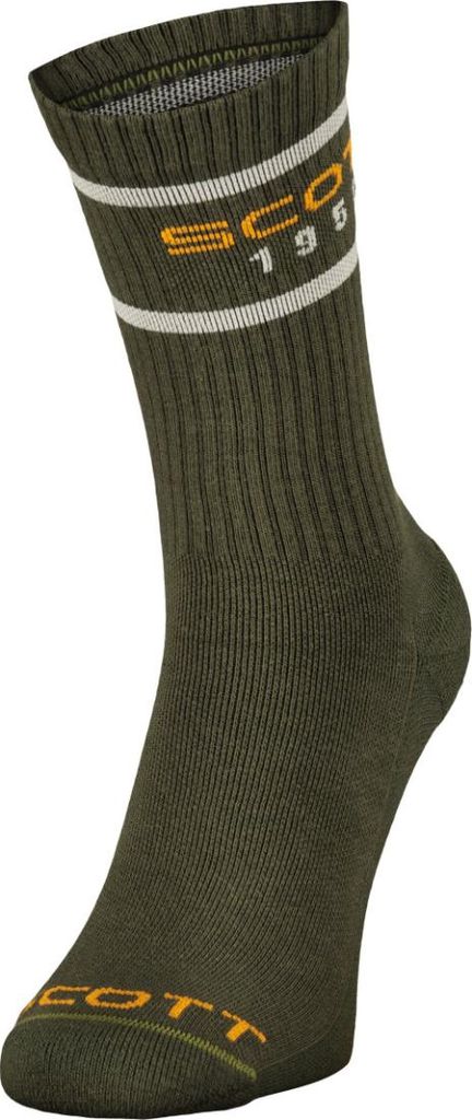 SCOTT Klassische Fahrradsocken - RETRO CASUAL CREW PAK-3 - Grün 45-47