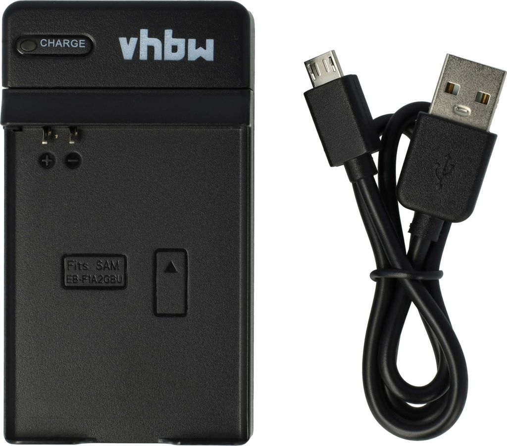 vhbw Micro-USB Ladegerät kompatibel mit Samsung Galaxy Fame Lite GT-S6790N Handy-Akku - Ladeschale + Micro-USB-Kabel