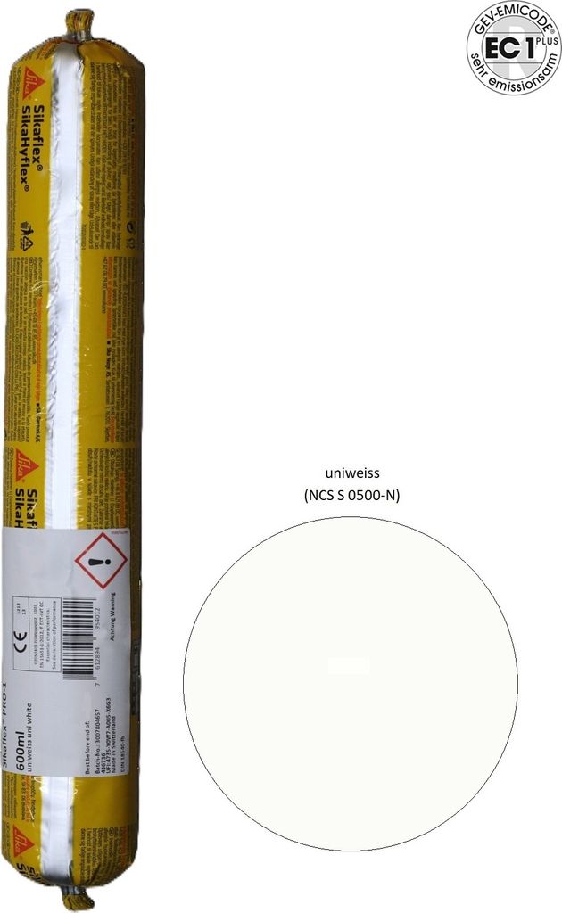 Sikaflex Pro 1 1K Polyurethan Dichtstoff 600ml Beutel uniweiss