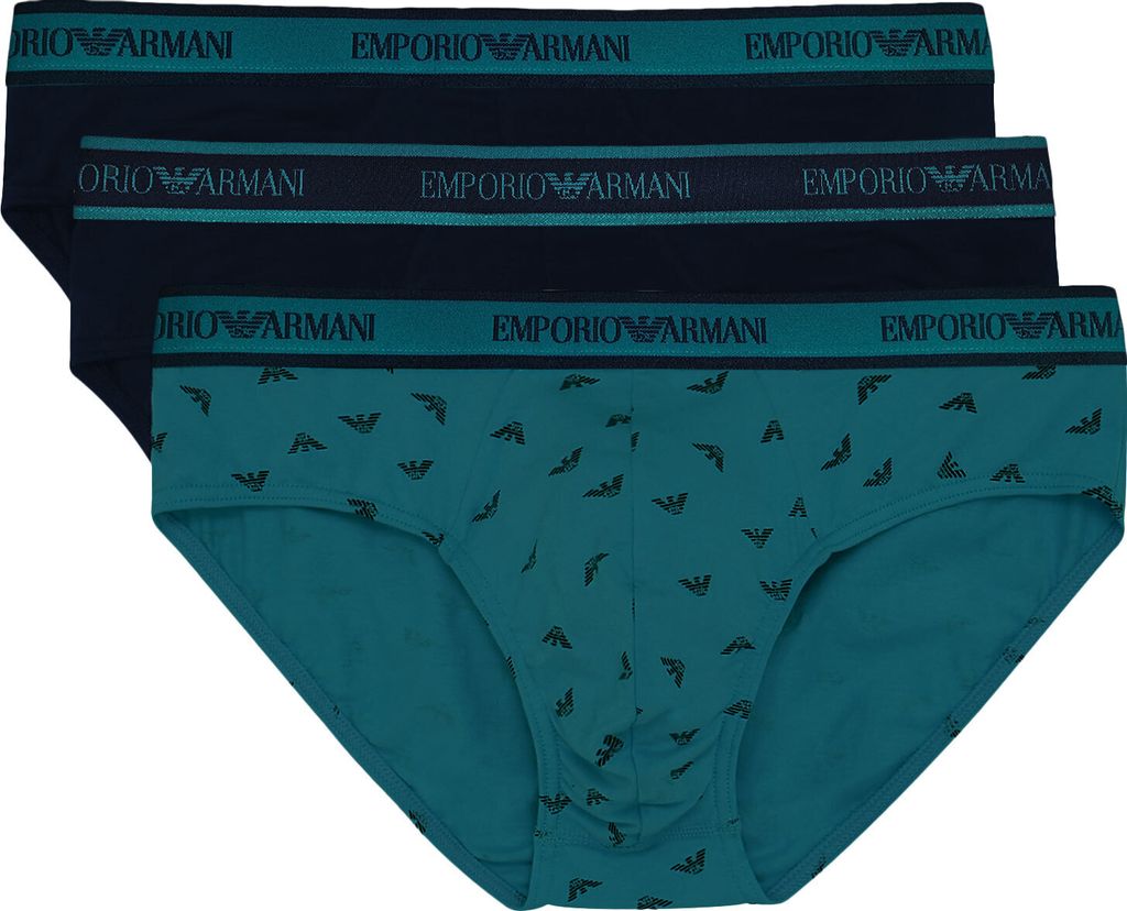 EMPORIO ARMANI Herren-Slips 3er-Pack elastische Unterhose Stretch-Baumwolle Unterwäsche Artikel 111734 2F717 BRIEF, EUR M - CN 170/95 - BR M - MX ...