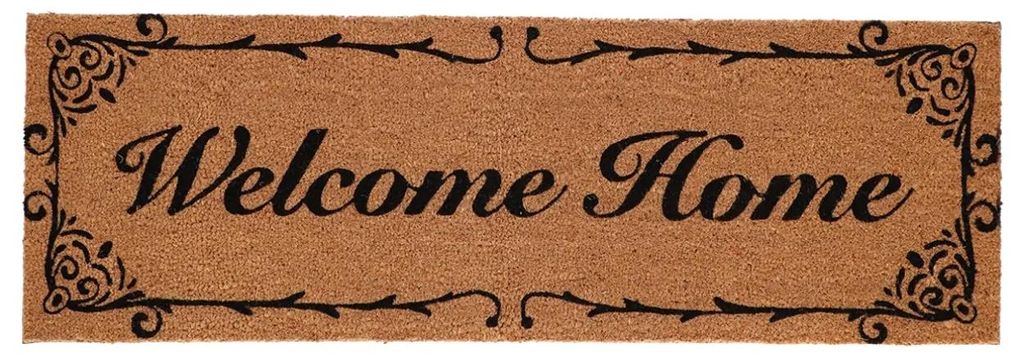 Esschert Design | Schmutzmatte - Türmatte - braun - 120 x 40 cm - Kokosmatte - Türvorleger - Welcome Home - Dekorativ