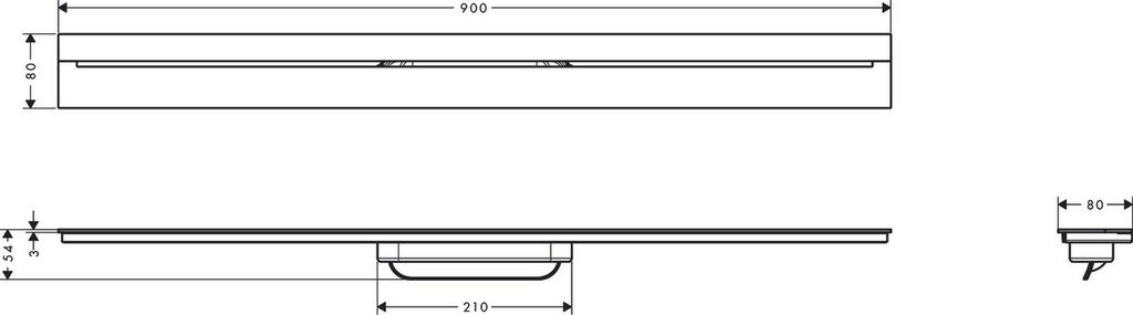 hansgrohe AXOR Drain Fertigset Durschrinne, 900mm, zur Wandmontage, 42527140