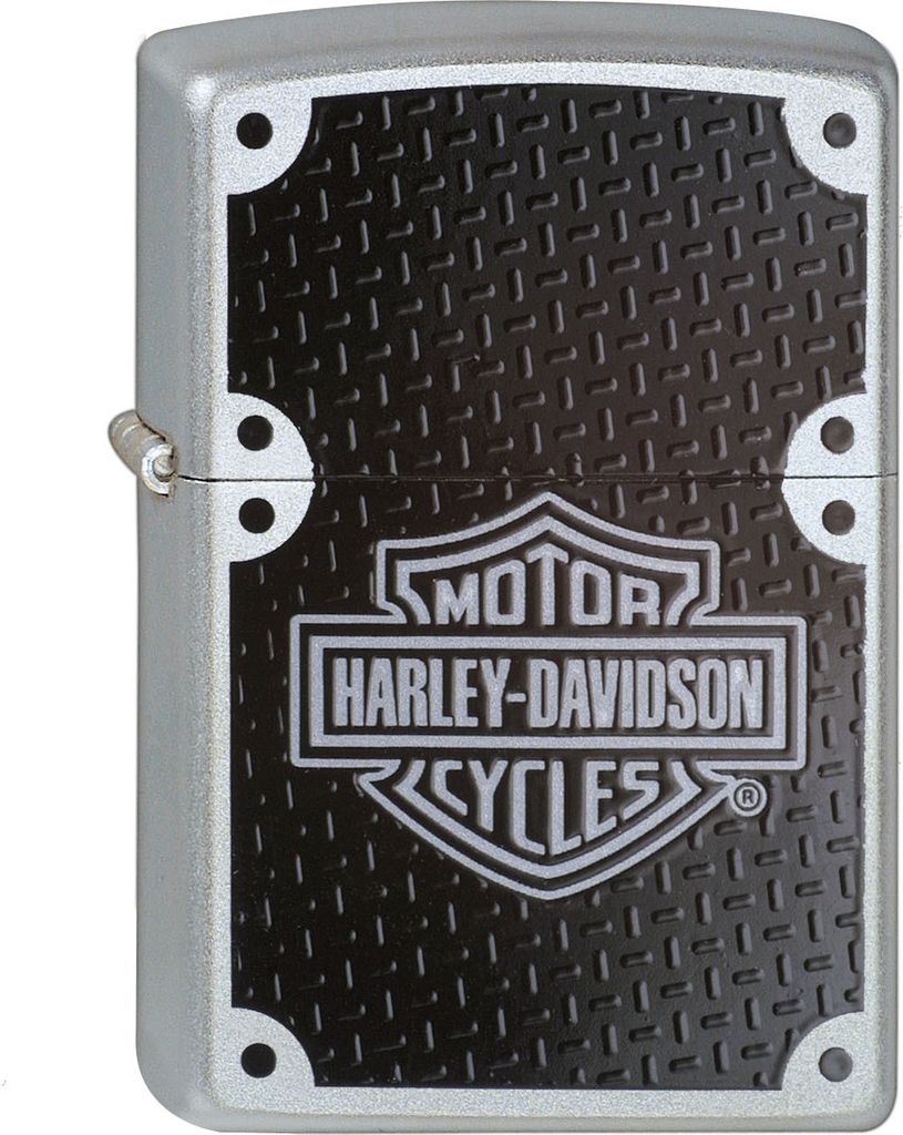 Harley Davidson Zippo Feuerzeug schwarz windfest aus Metall Produktbild 