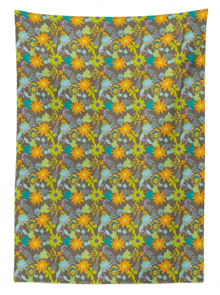 ABAKUHAUS Tovaglia Rettangolare 140x200 Cm Con Fiori Di Campo – Multicolore, Impermeabile, Antimacchia, Per Esterni E Interni