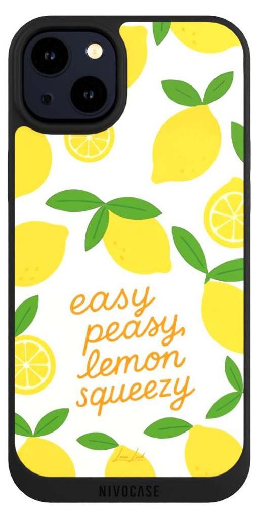 NIVOCASE Handyhülle für Apple iPhone 14 Plus Hülle NIVOpure Case Schwarz Statement Zitrone Spruch