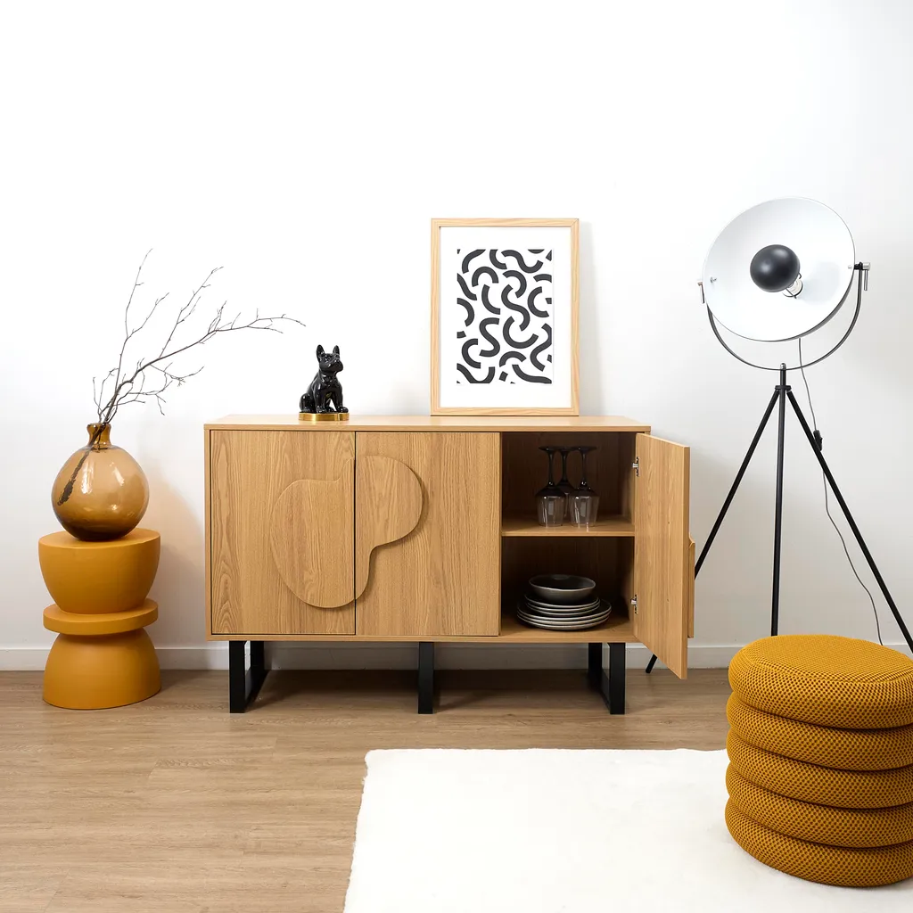 Bahut enfilade Calypso 3 portes style scandinave pour salle à manger
