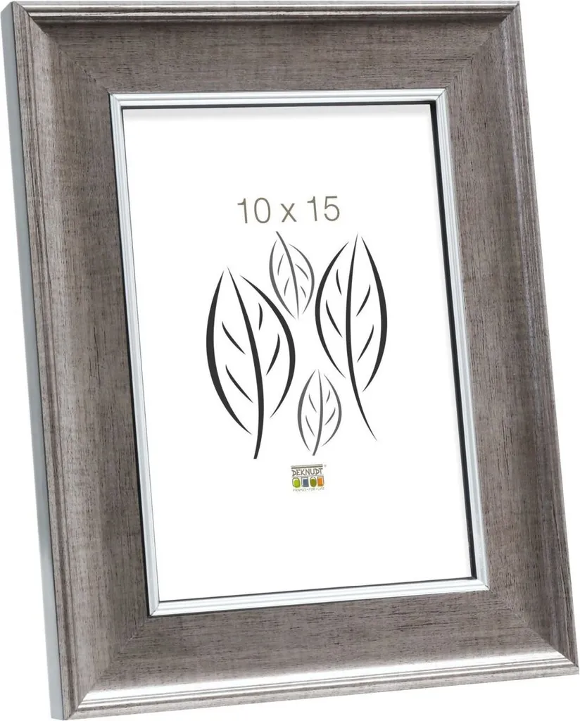 S46ED1 Cornice in Legno Argento 13x13 cm - Portafoto da Tavolo Elegante