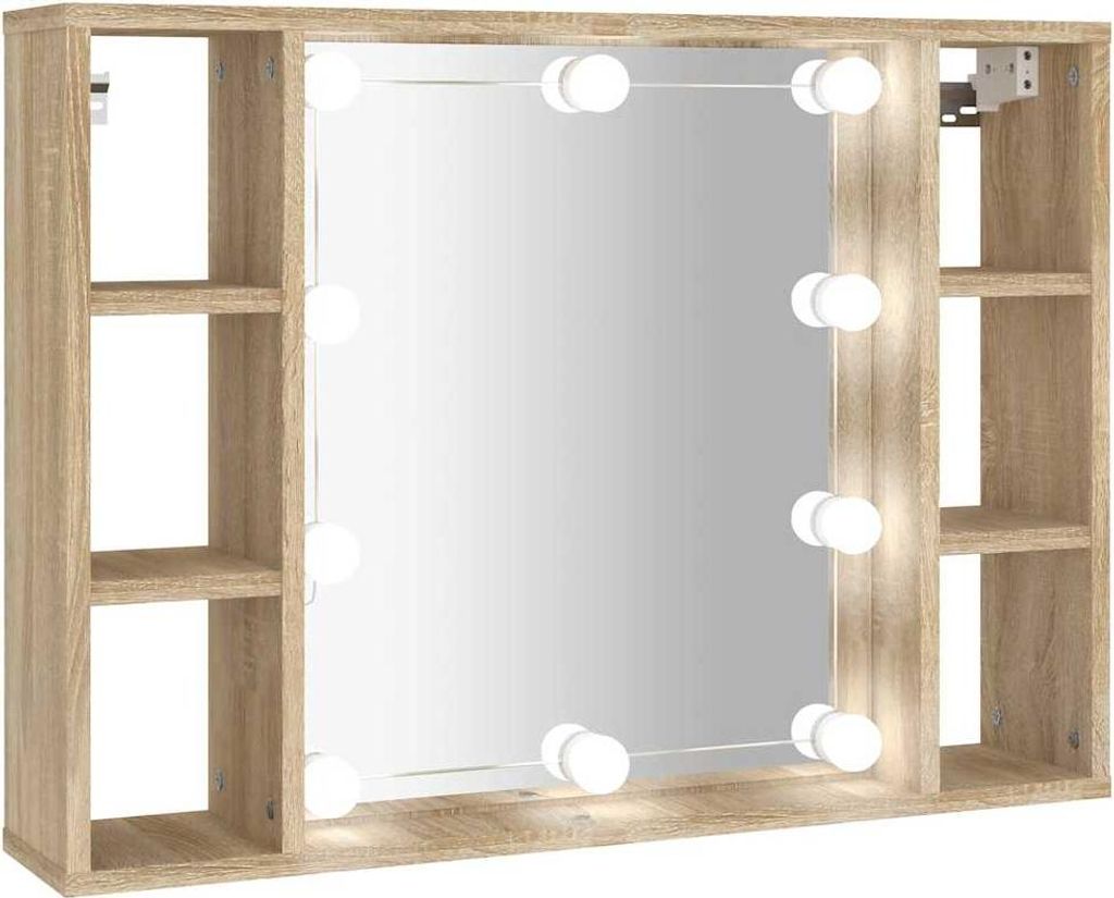 vidaXL Zrkadlová skrinka s LED Sonoma Oak 76x15x55 cm Obrázok produktu 