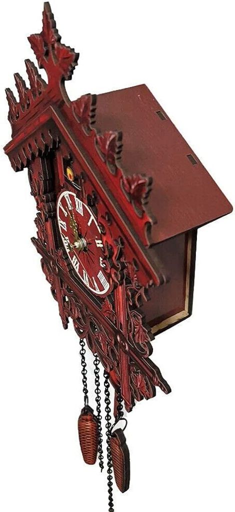 Kuckucksuhr Hausform Wanduhr Kuckucks Uhr Holz Retro Produktbild 7