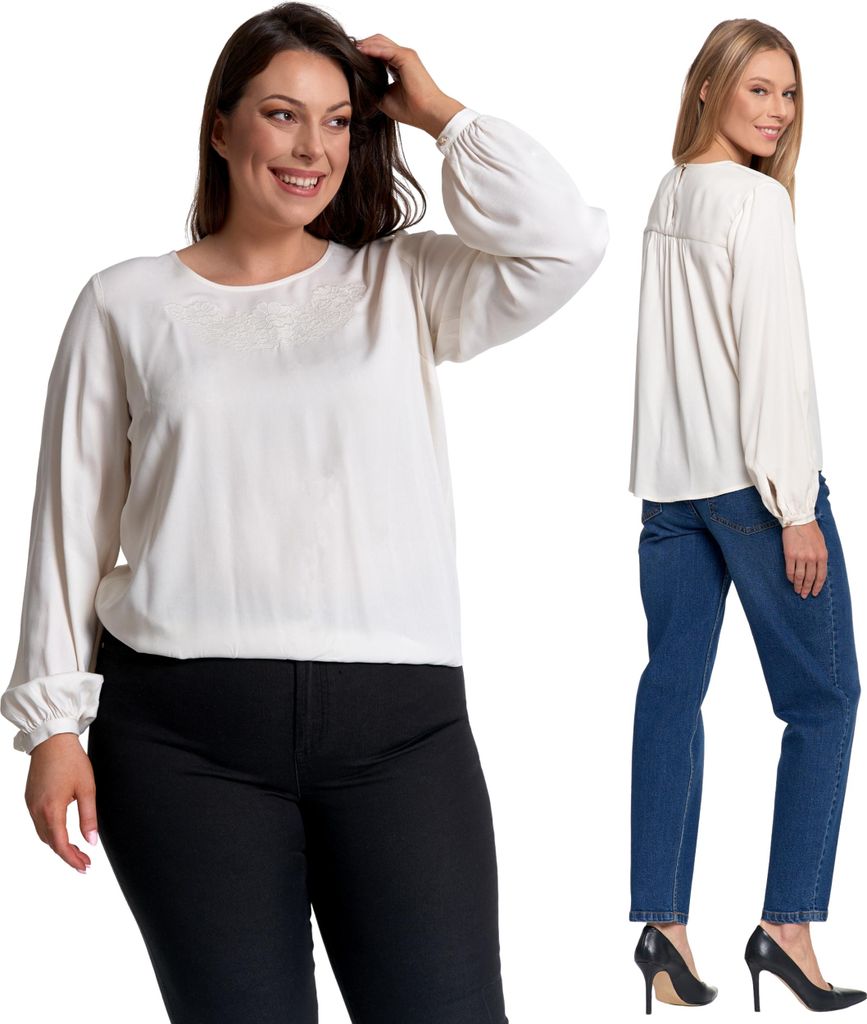 Lockeres Hemd Damen Weiss Elegante Bluse Mit Stickerei Modisch Moraj S