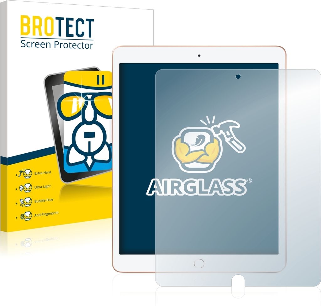 BROTECT Schutzglas für Apple iPad 10.2" 2020 (8. Gen.) Schutzfolie Panzer Folie Glas Display Schutz klar