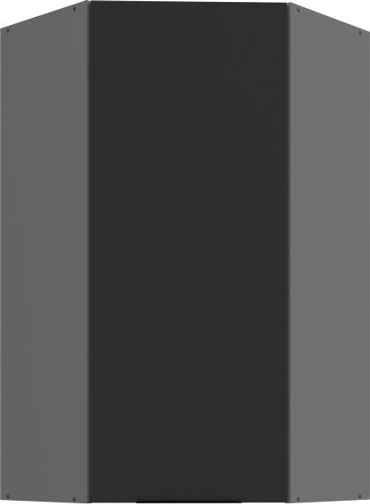 Hoher Eckschrank LUNARA 1 - 60x60 cm, schwarz/anthrazit