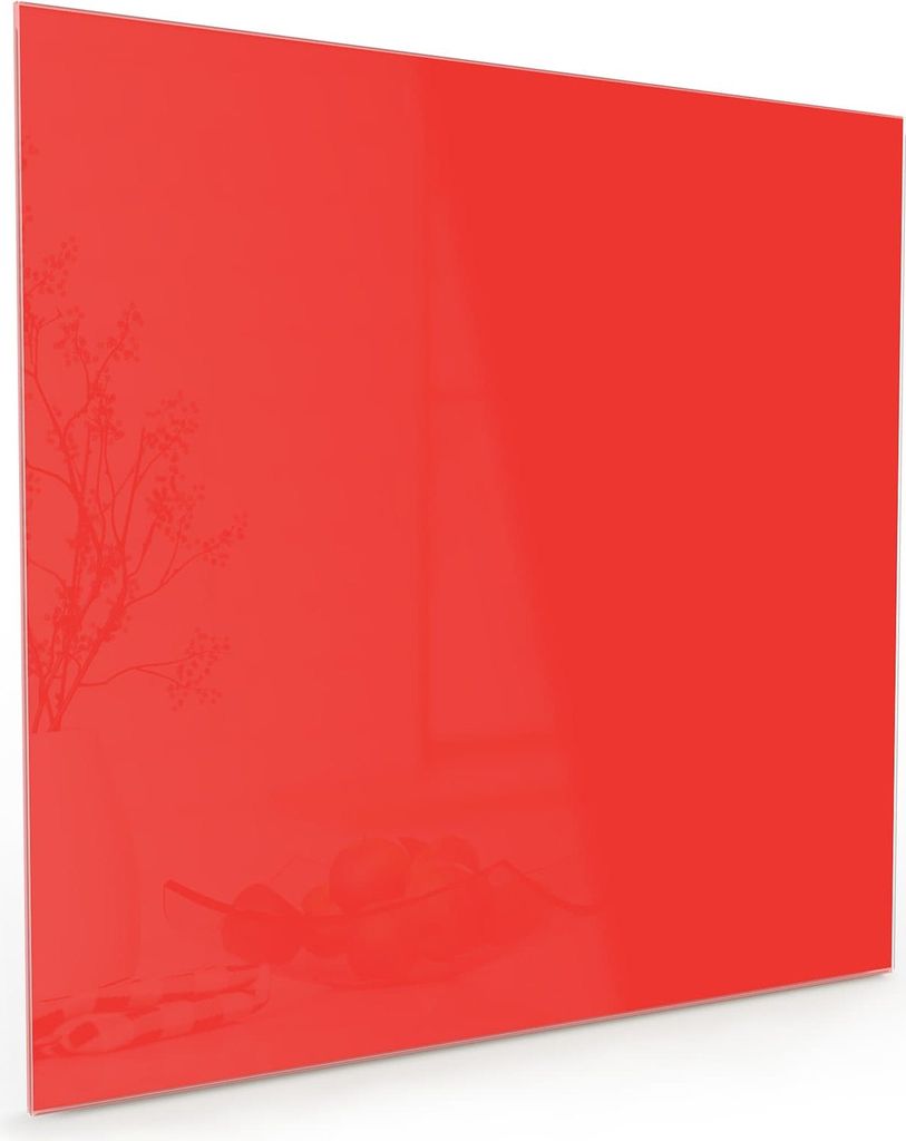Küchenrückwand Spritzschutz Glas mit Motiv Roter Hintergrund I 40 x 40 cm