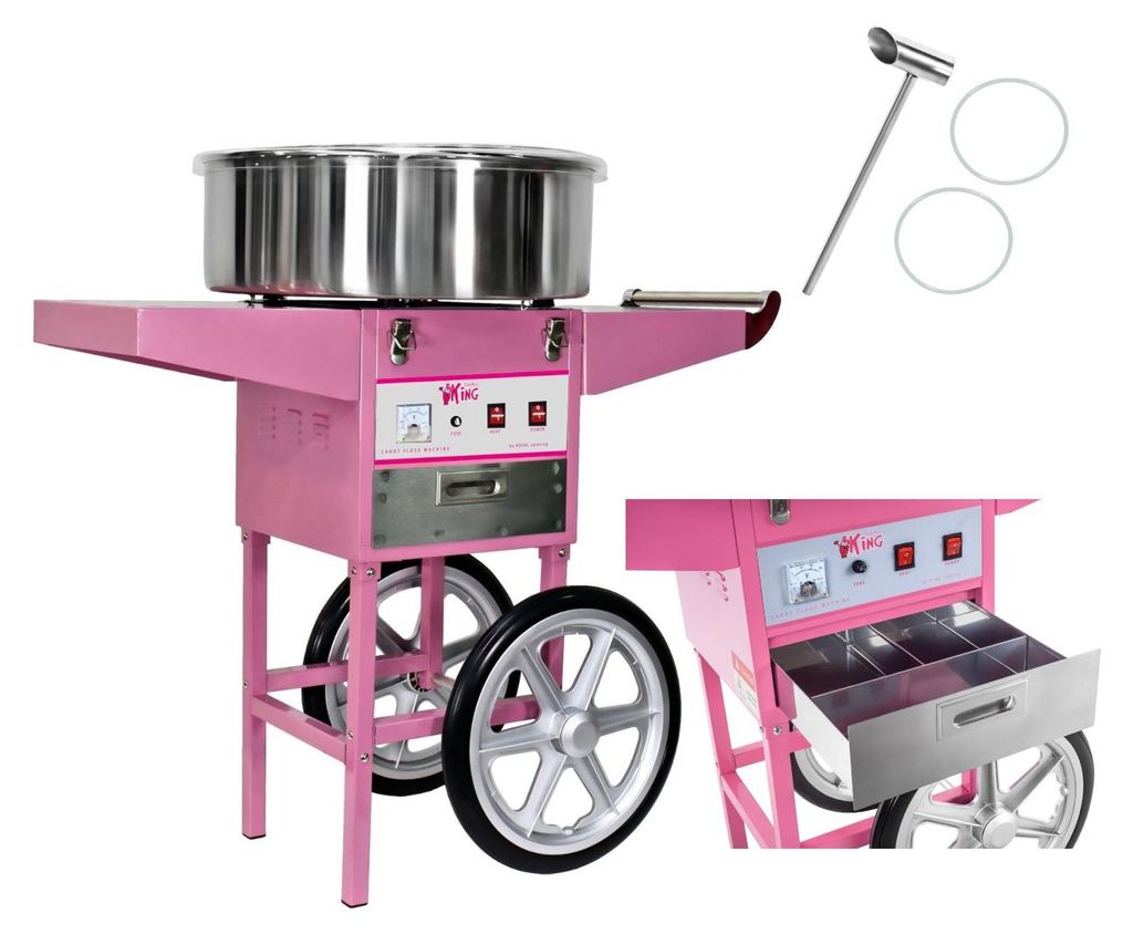 Expondo Royal Catering Stroj na cukrovou vatu s vozíkem – Obrázek produktu 