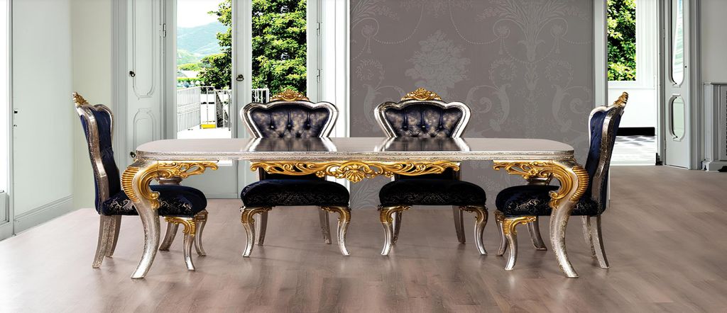 Esszimmer Esstisch 4x Stuhl Gruppe Garnitur Holz Tisch Tische Stühle Stuhl Set