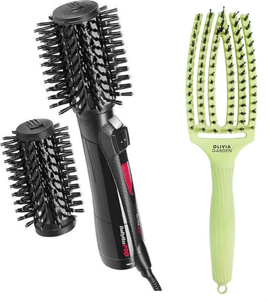 BaByliss PRO Rotating 800 Hot Air Styler BAB2770E + Olivia Garden Finger Brush Tropical Lime