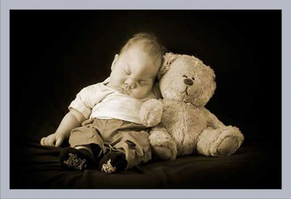 Poster Baby&Teddy Anche tu sei così stanco? con Cornice Shinsuke Argento