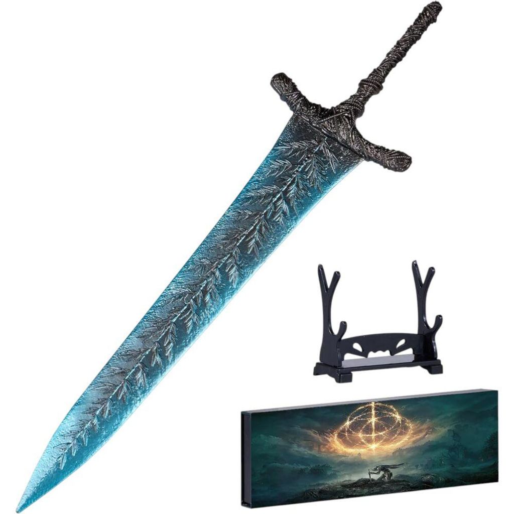 Fantasy Schwert Deko 30 cm mit Ständer | Gaming Zimmer Desktop Anime Fantasy Sammelmodell Geschenkidee KW1142