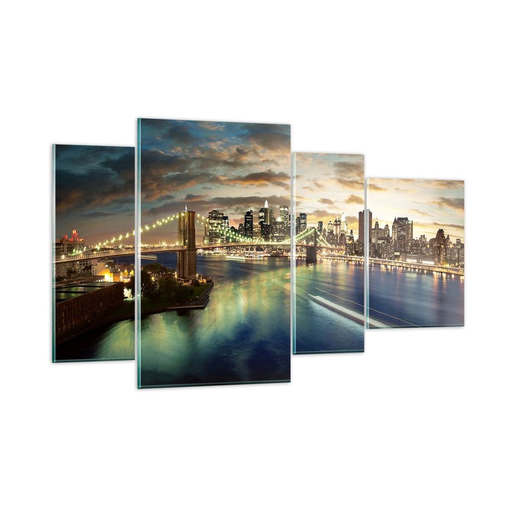 Bilder auf glas - Amerika Architektur New York - 120x70cm - Glasbilder - Wandbilder - Kunstdruck - zum Aufhängen bereit - Wanddekoration aus Glas ...