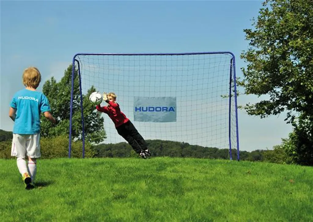 But de foot robuste 300cm Hudora XXL : fini les filets qui se déchirent