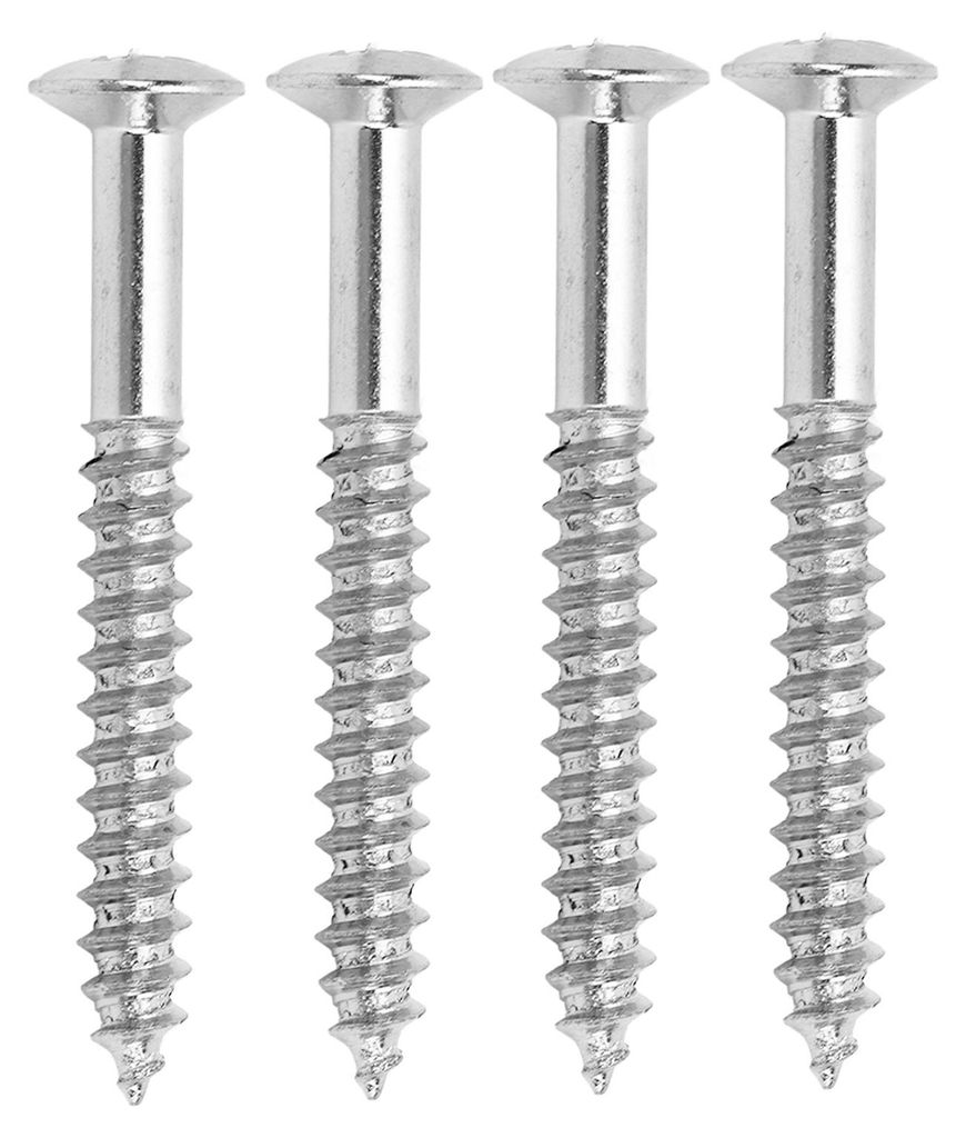 4 Stück Befestigungsschrauben für Halsplatte, hochfeste silberfarbene Metall-Gitarrenersatzschrauben