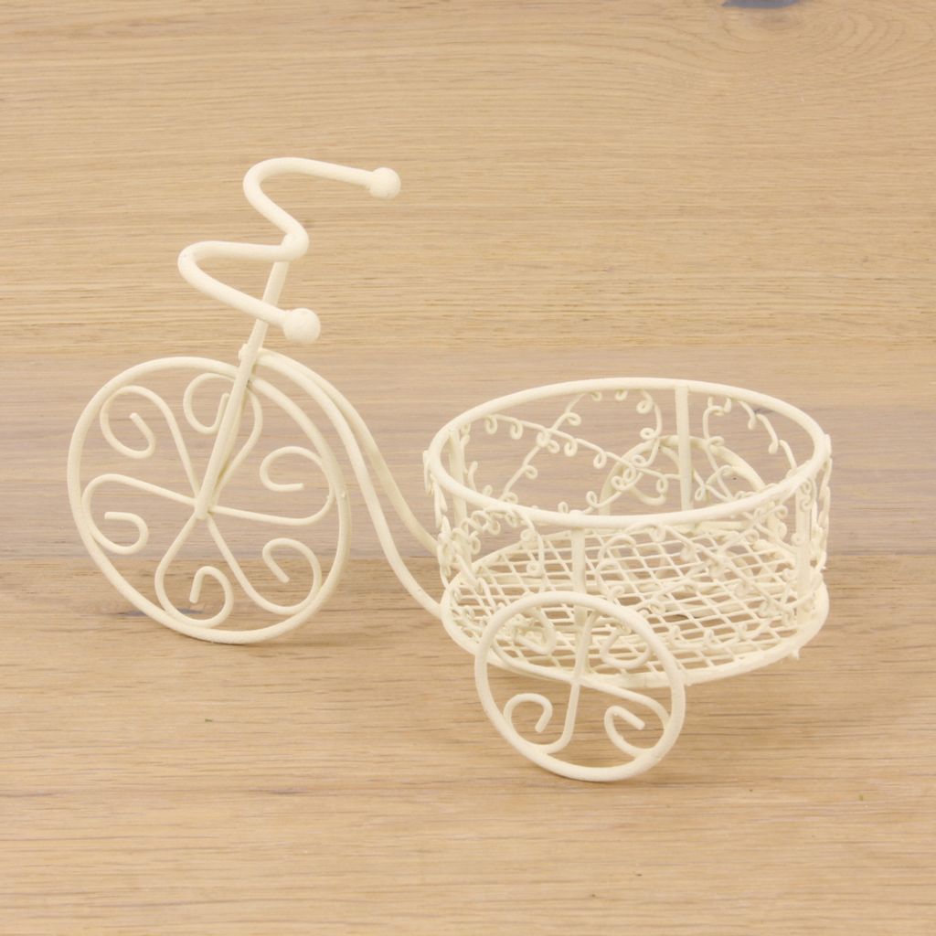 FADEDA Pflanzgefäß Dreirad, weiß / Höhe:9 cm / handbemalt / detailgetreue Krippen Figuren - Weihnachten Tisch Dekoration Krippe Zubehör