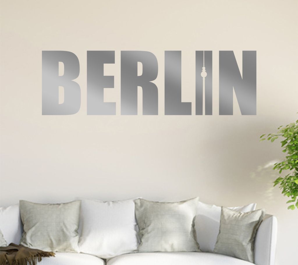 Berlin Wandtattoo in 6 Größen - Wandaufkleber Wall Sticker - Dekoration, Küche, Wohnzimmer, Schlafzimmer, Badezimmer