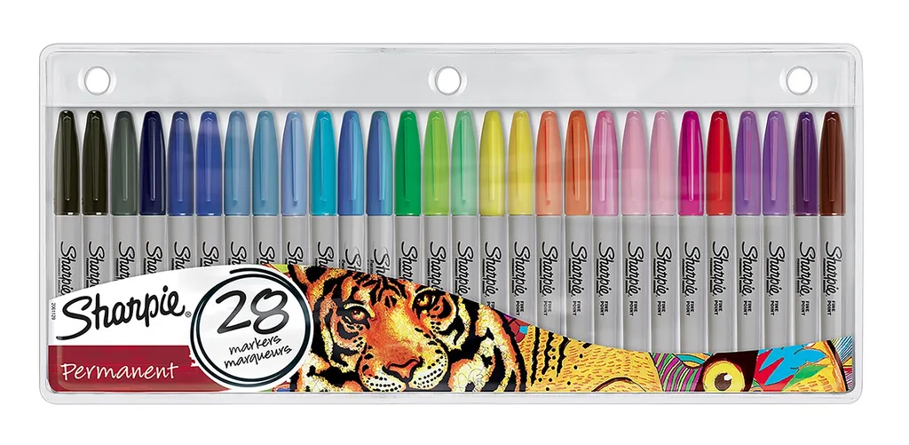 Sharpie 2061129 Set 28 Pennarelli Indelebili Tiger Edition Fine Point