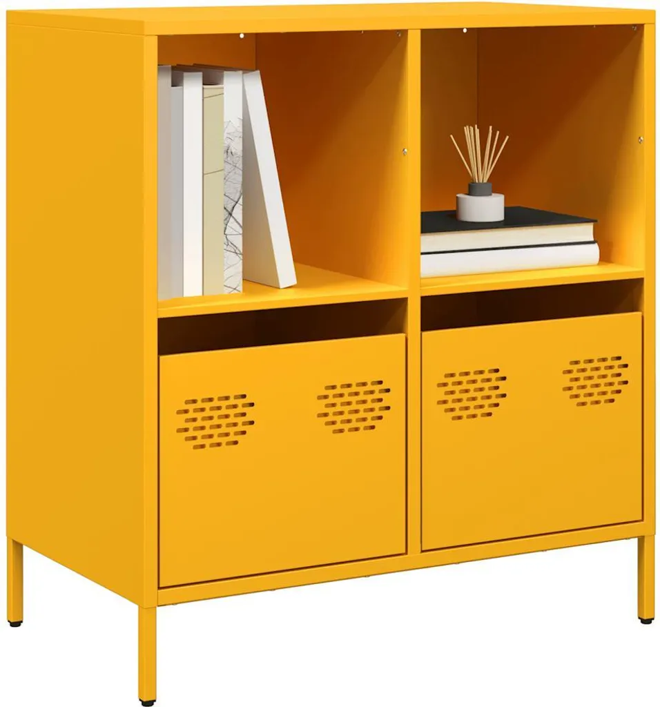 Gagnez de la place avec le Sideboard vidaXL jaune moutarde en acier