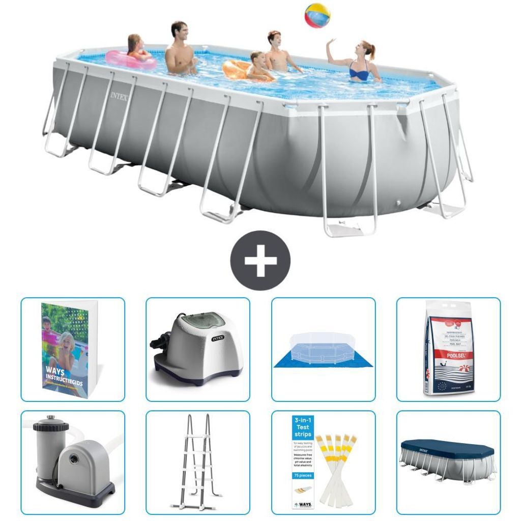 Prism Frame Pool Oval - 610x305x122 cm - 9-teilig S649