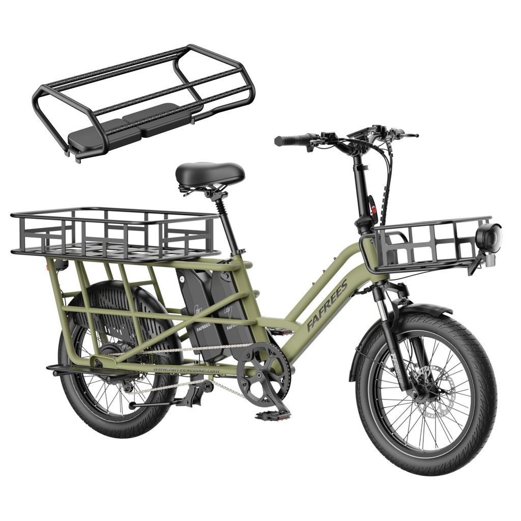20 Zoll Elektrofahrrad mit Kindersitze Vorderkorb E Bike Produktbild 