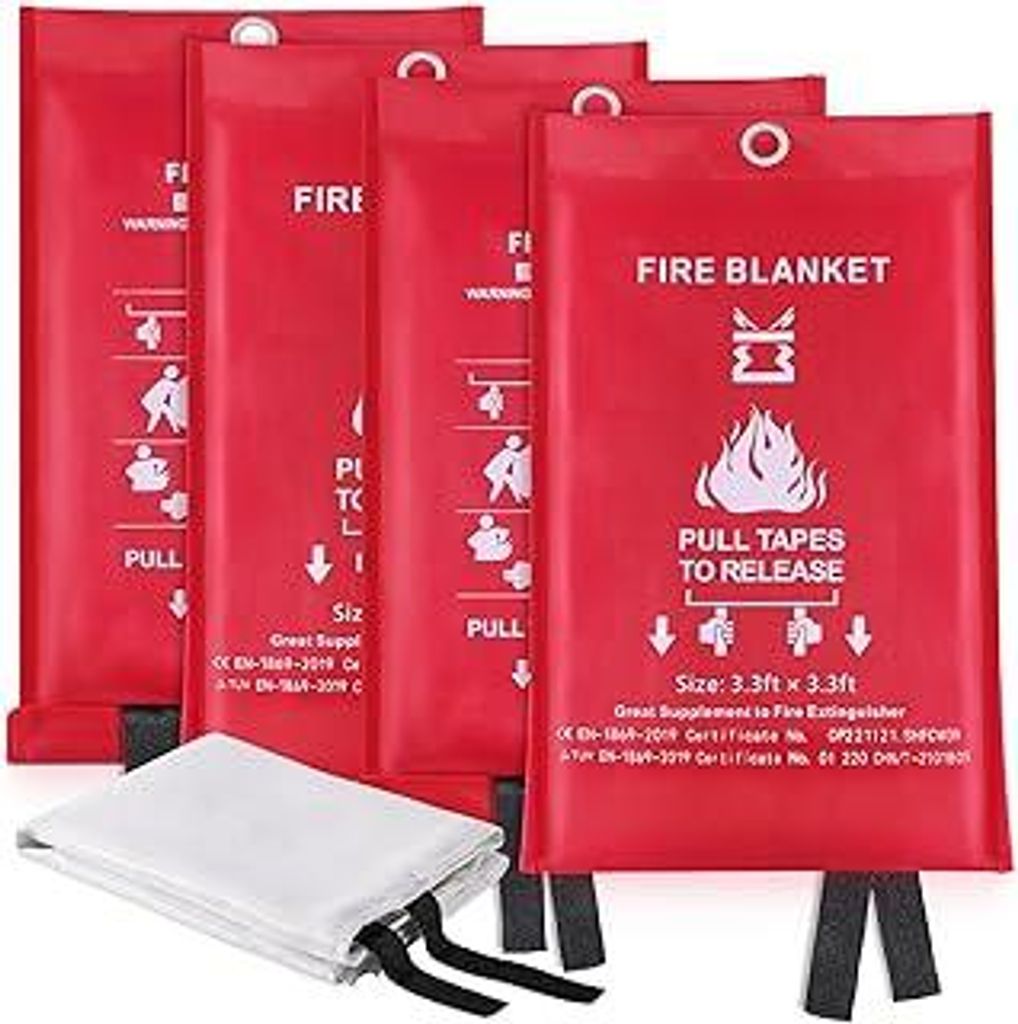 KITOSUN Löschdecke Küche Feuerlöschdecke - Glasfaser Brandschutzdecke Feuerlöscher für Haushalt Fettbrände Fettbrand Büros Garagen Schweißw...