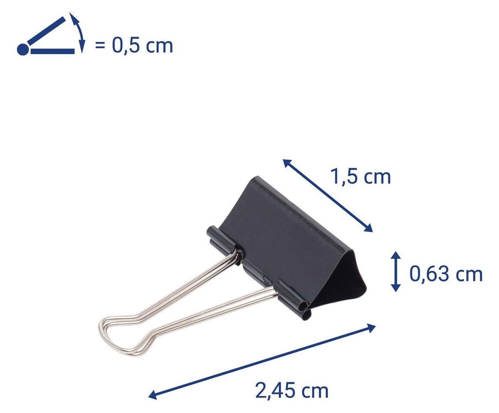 MAUL Foldback-Klemmer Federstahl Metall 12 Stück 15 mm Produktbild 