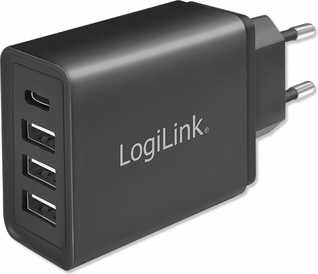 Logilink Steckdosenadapter, 1x USB-C  & 3x USB-A  27W Image du produit 