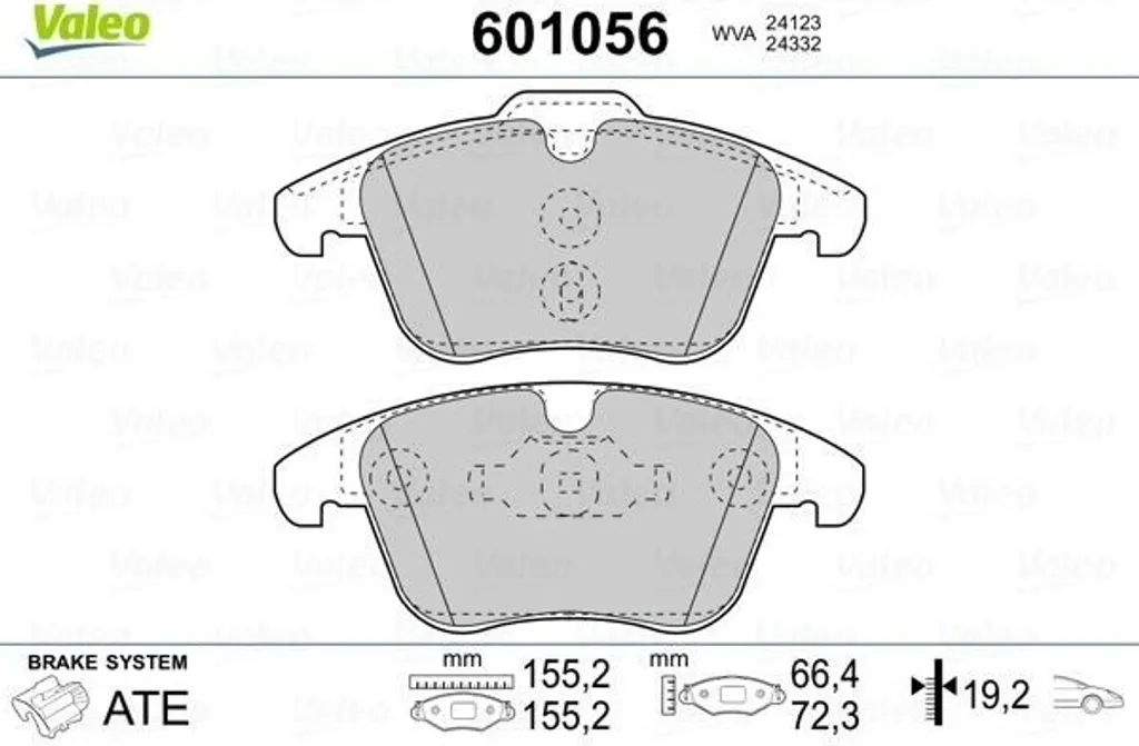 Plaquettes de frein avant VALEO 601056 pour Peugeot 508 et C5 III