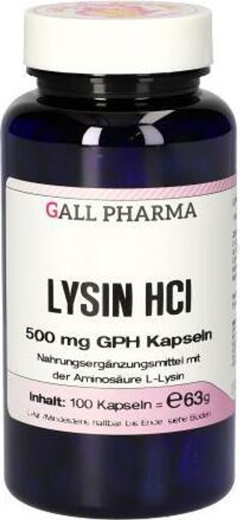 GALL PHARMA Lysin HCl 500 mg GPH Kapseln, 100 St. Kapseln
