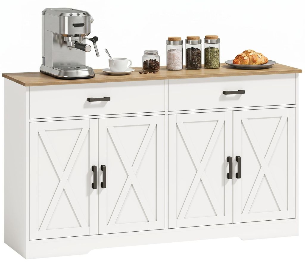 HOMCOM Sideboard Küchenschrank mit 4 Türen und 2 Produktbild 